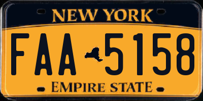 NY license plate FAA5158