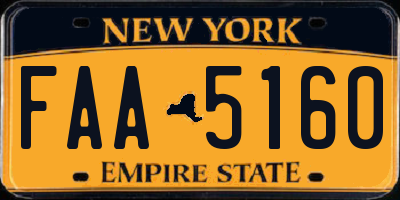 NY license plate FAA5160