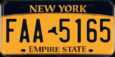NY license plate FAA5165