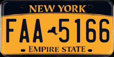 NY license plate FAA5166