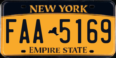 NY license plate FAA5169