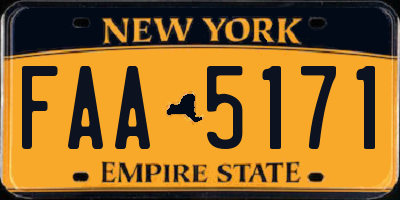 NY license plate FAA5171