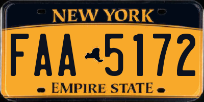 NY license plate FAA5172