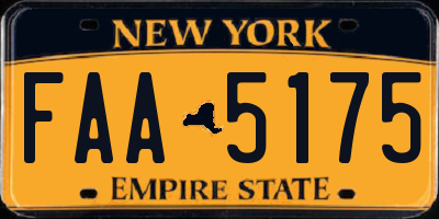 NY license plate FAA5175