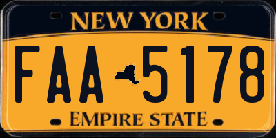 NY license plate FAA5178