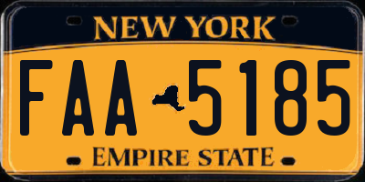 NY license plate FAA5185