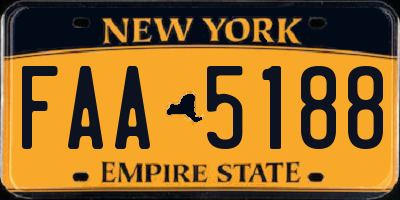 NY license plate FAA5188