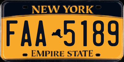 NY license plate FAA5189