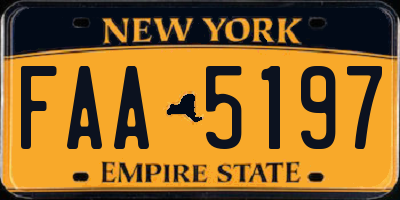 NY license plate FAA5197