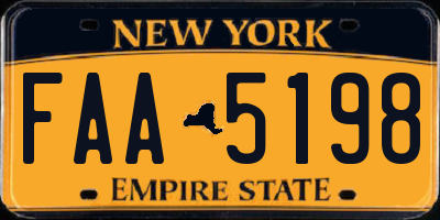 NY license plate FAA5198