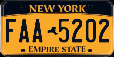 NY license plate FAA5202