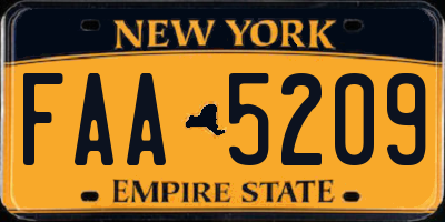 NY license plate FAA5209