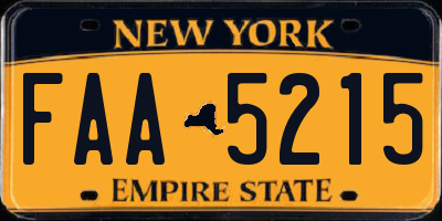 NY license plate FAA5215