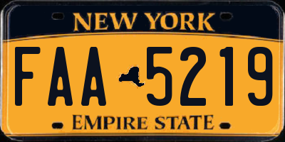 NY license plate FAA5219