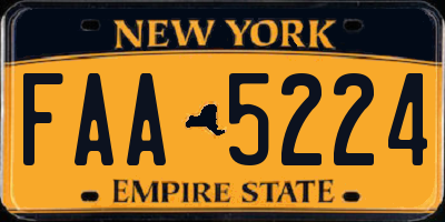 NY license plate FAA5224