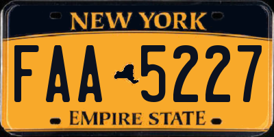 NY license plate FAA5227