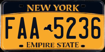 NY license plate FAA5236