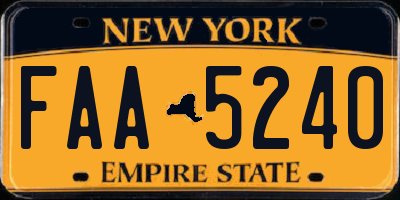 NY license plate FAA5240