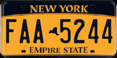 NY license plate FAA5244