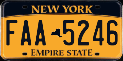 NY license plate FAA5246