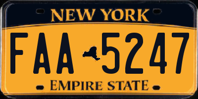 NY license plate FAA5247