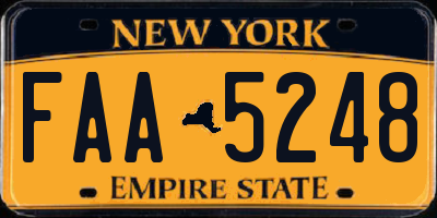 NY license plate FAA5248