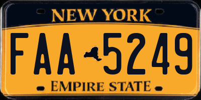 NY license plate FAA5249