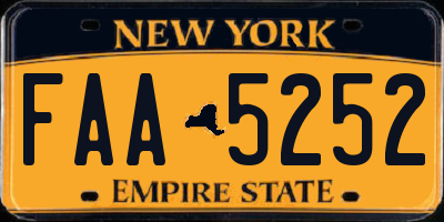 NY license plate FAA5252