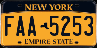 NY license plate FAA5253