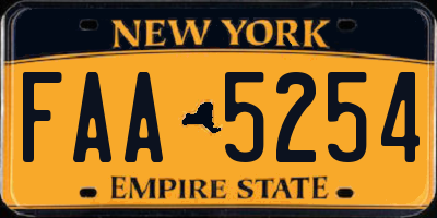 NY license plate FAA5254