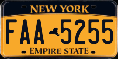 NY license plate FAA5255