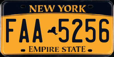 NY license plate FAA5256