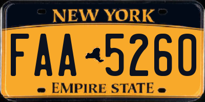 NY license plate FAA5260