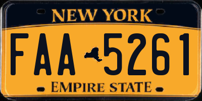 NY license plate FAA5261