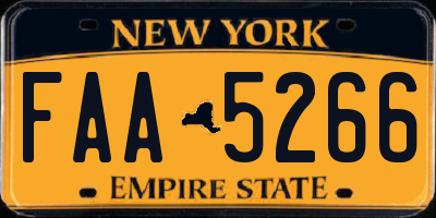NY license plate FAA5266