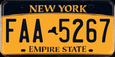 NY license plate FAA5267