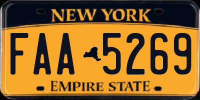 NY license plate FAA5269