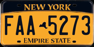 NY license plate FAA5273