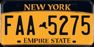 NY license plate FAA5275