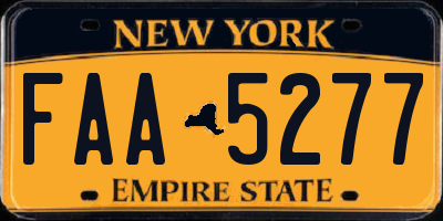 NY license plate FAA5277