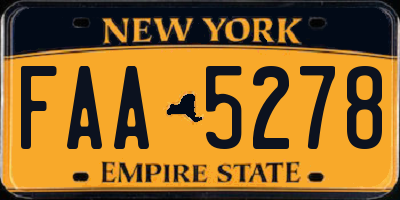 NY license plate FAA5278