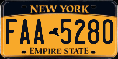 NY license plate FAA5280