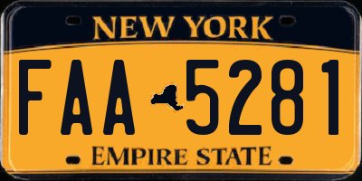 NY license plate FAA5281