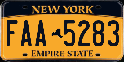 NY license plate FAA5283