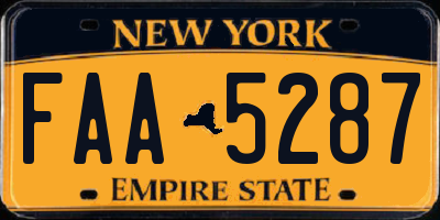 NY license plate FAA5287