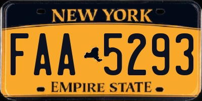 NY license plate FAA5293