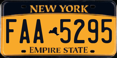 NY license plate FAA5295