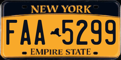 NY license plate FAA5299