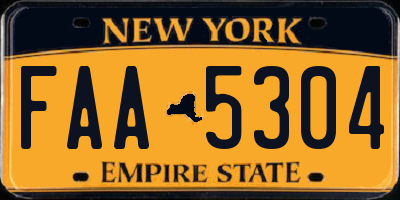 NY license plate FAA5304