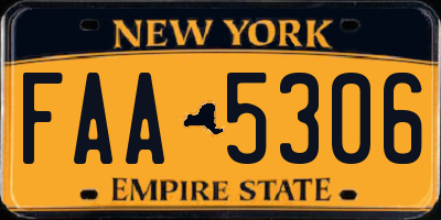 NY license plate FAA5306